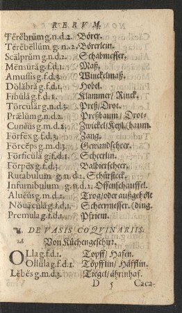 21. De Vasis Coquinariis.