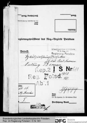 Hauszinssteuerhypotheken für die Siedlung Bernau, Kr. Niederbarnim