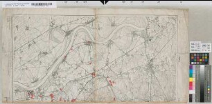Meßtischblätter Hilden, Solingen, [Leverkusen], Burscheid [mit Einzeichnung von Industrieanlagen].