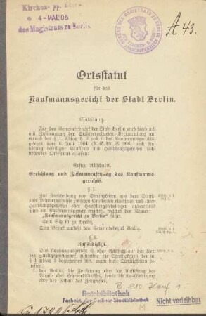 Bureau des Magistrats zu Berlin für Kirchen- und Schul-Angelegenheiten
