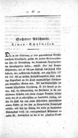 Sechster Abschnitt. Armen-Schulwesen.