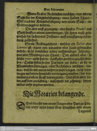 Die Notarien belangende