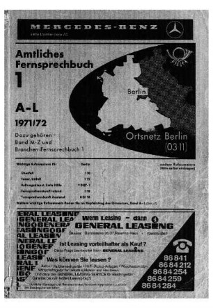1971/1972: Amtliches Fernsprechbuch