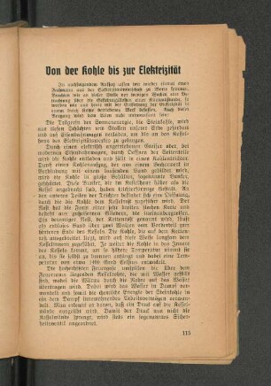 Von der Kohle bis zur Elektrizität