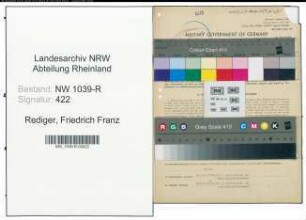 Entnazifizierung Friedrich Franz Rediger , geb. 09.09.1907 (Schriftleiter)