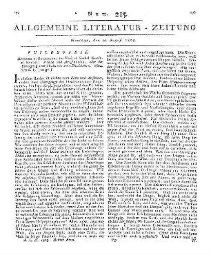 [Heyning, J. G.]: Plato und Aristoteles oder der Übergang vom Idealismus zum Empirismus. Amberg; Sulzbach: Seidel 1804