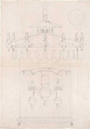 Gärtner, Friedrich von; München; Wittelsbacherpalast - Lampe (Ansicht)