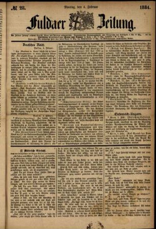 Ausgabe vom Montag, den 04. Februar 1884.