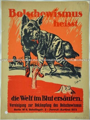 Plakat der Vereinigung zur Bekämpfung des Bolschewismus