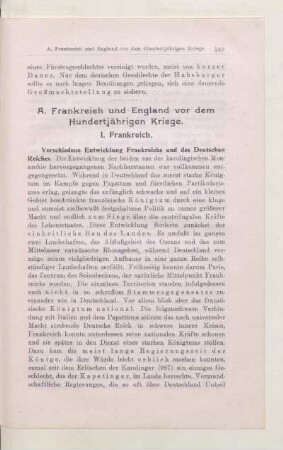 A. Frankreich und England vor dem Hundertjährigen Kriege