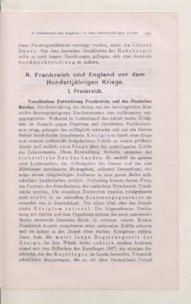 A. Frankreich und England vor dem Hundertjährigen Kriege