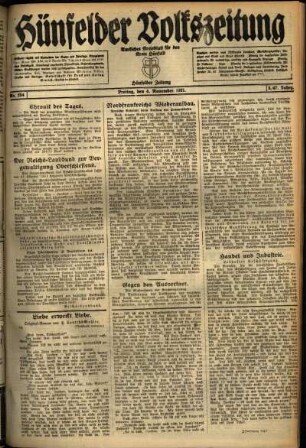 Ausgabe vom Freitag, den 04. November 1921.