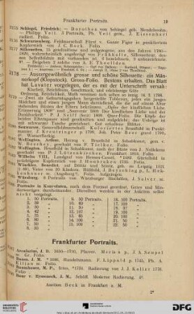 Frankfurter Portraits (Nr. 2187-2324)