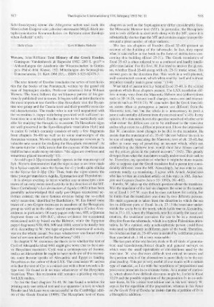 917-919 [Rezension] Wevers, John William, Text history of the Greek exodus