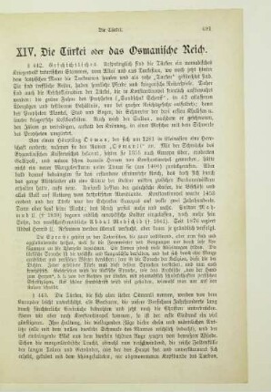 XIV. Die Türkei oder das Osmanische Reich
