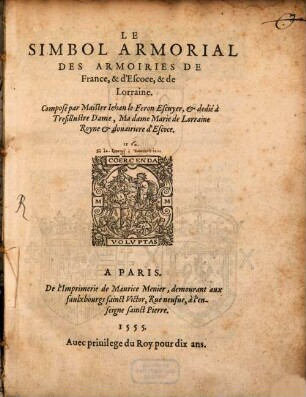 Le Simbol Armorial Des Armoiries De France, & d'Escoce, & de Lorraine