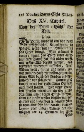 Das XV. Capitel. Von der Darm-Gicht oder Colic. - Das XVI. Capitel. Von der Gelbsucht.