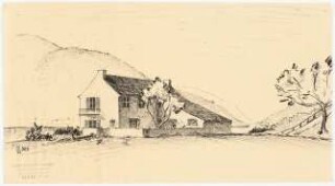Haus Schlemmer, Heidelberg-Ziegelhausen: Perspektivische Ansicht Bergseite