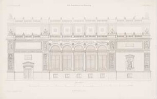 Kunsthalle, Hamburg: Rückansicht (aus: Atlas zur Zeitschrift für Bauwesen, hrsg. v. G. Erbkam, Jg. 18, 1868)