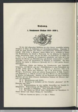 1. Detachement Maltzan 1919-1920