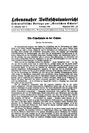 Die Schallplatte in der Schule : Lebensnaher Volksschulunterricht - Lehrpraktische Beilage zur "Deutschen Schule"