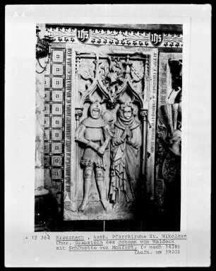 Grabmal des Johann von Waldeck (gest 1422) und der Schönette von Monfort (gestorben nach 1438)