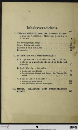 Inhaltsverzeichnis