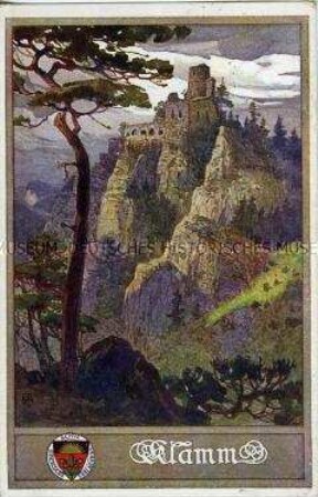 Burg Klamm, Postkarte des Deutschen Schulvereins Nr.182