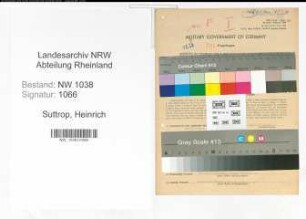 Entnazifizierung Heinrich Suttrop , geb. 25.09.1902 (Gestuetwaerter)