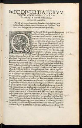 De Divortiatorum Novis Coniugiis Contractis cum aliis, & uxorum pluralitate sub lege evangelica, quaestio.