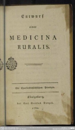 Entwurf einer Medicina Ruralis