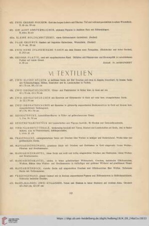 VI. Textilien (Nr. 457-478)