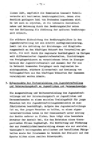 15-30, 3. Schwerpunkte der Fortentwicklung von Jugendstrafvollzug und Untersuchungshaft an Jugendlichen und Heranwachsenden