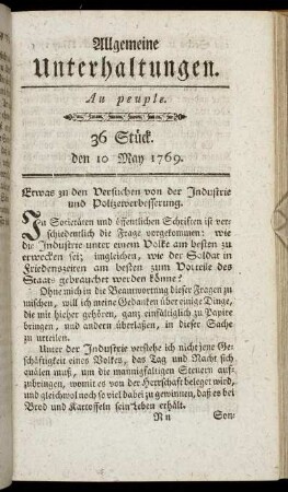 36 Stück. d. 10. May 1769.