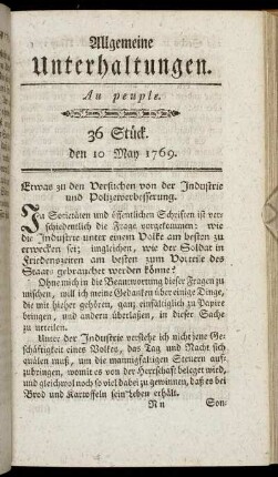 36 Stück. d. 10. May 1769.