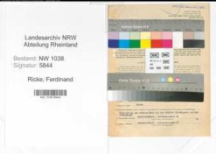 Entnazifizierung Ferdinand Ricke , geb. 07.06.1898 (Angestellter)