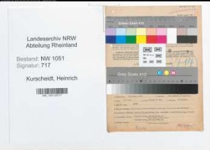 Entnazifizierung Heinrich Kurscheidt , geb. 14.02.1893 (Kaufmann)