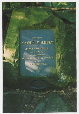 Hermannsdenkmal / Ehrentafel für Kaiser Wilhelm. Detmold. Hiddesen. Papierabzug