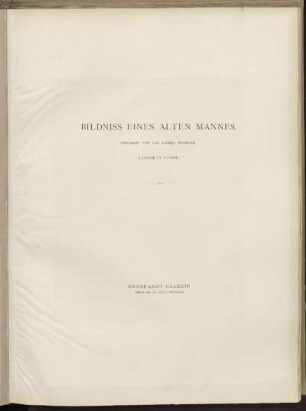 Bildniss eines alten Mannes.