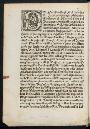 Der Durchleüchtigst Fürst und herr herr Ferdinand/ Printz in Hispanien/ Ertzhertzog zu Osterreych ...