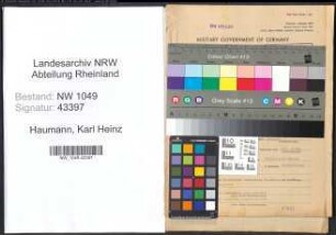 Entnazifizierung Karl Heinz Haumann , geb. 29.03.1914 (Assessor)