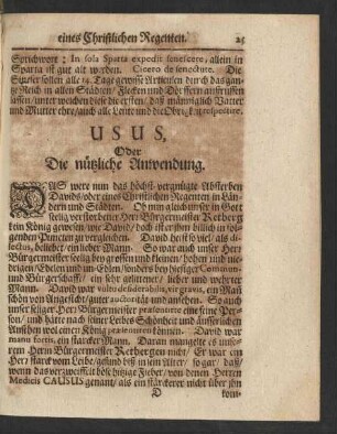 Usus, Oder Die nützliche Anwendung.