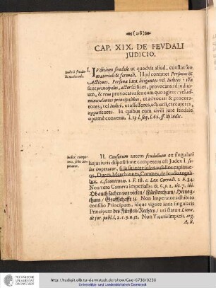 Cap. XIX. De Feudali Judicio.