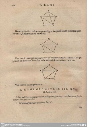 P. Rami Geometriae Lib. XV. De Lineia circuli.