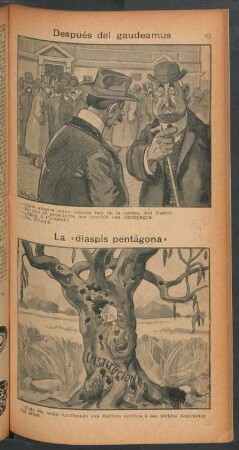 Después del gaudeamus [y] La "diaspis pentágona" - [Caricaturas]