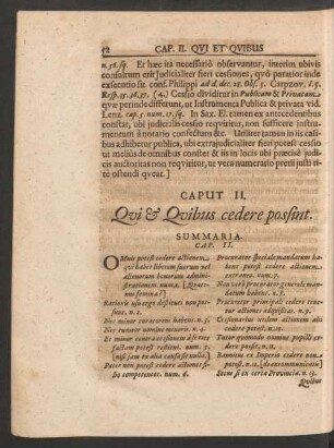 Caput II. Qui & Quibus cedere possint.