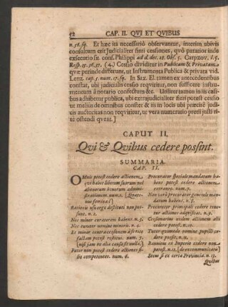 Caput II. Qui & Quibus cedere possint.