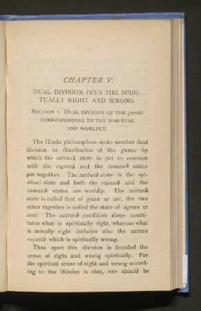 Chapter V. Dual division into the spiritually right and wrong.