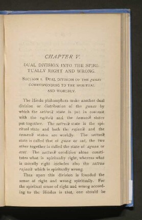 Chapter V. Dual division into the spiritually right and wrong.