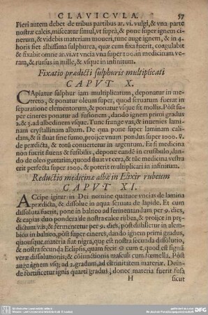 Reductio medicinae albae in Elixir rubeum CAPUT XI.